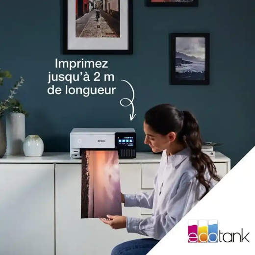Epson ET-8500 imprimante photo A4 ecotank avec réservoir d’encre et Wi-Fi haute qualité.