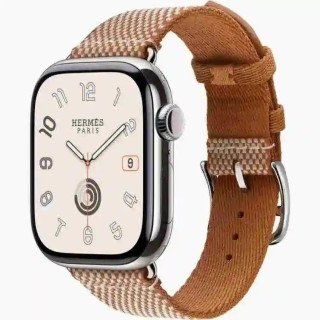 Apple Watch Hermès Series 10 GPS + Cellulaire - Titane 46 mm - Tour Or