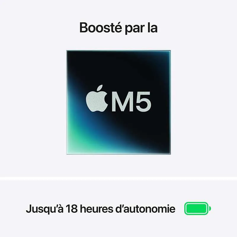 Apple MacBook Air - 13,6 pouces - Puce M5 - CPU 10 cœurs/ GPU 8 cœurs - 16 Go RAM - 512 Go SSD - Minuit