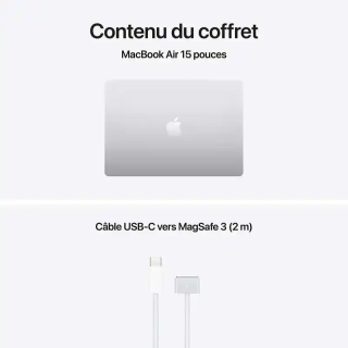 Apple MacBook Air - 15,3 pouces - Puce M5 - CPU 10 cœurs/ GPU 10 cœurs - 16 Go RAM - 512 Go SSD - Argent