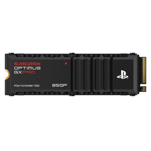 Sandisk Disque SSD NVMe™ Optimus GX PRO 850P pour consoles PS5® - 1 To - 7,300MB/s Vitesses de lecture séquentielle