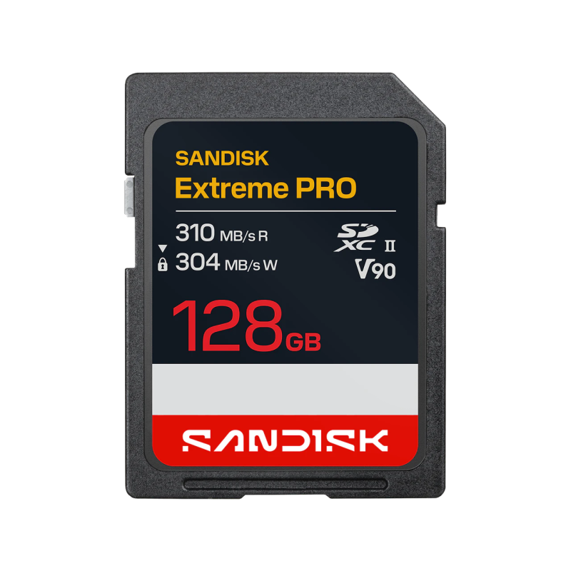 SanDisk Carte SD UHS-II Extreme PRO (V90) - 128 Go - Jusqu'à 310 Mo/s Vitesses de lecture séquentielle