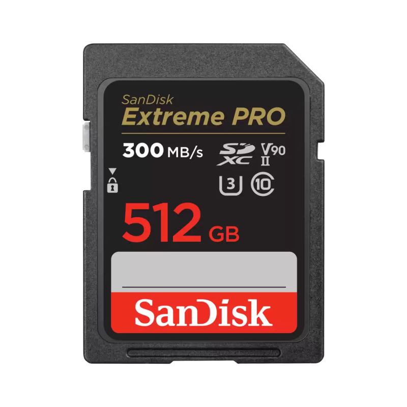 SanDisk Extreme PRO® Cartes SDHC™ et SDXC™ UHS-II - 512 Go - Jusqu'à 300 Mo/s Vitesses de lecture séquentielle