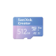 SanDisk Carte microSD Creator - 512 Go - UHS-I Interface - 190MB/s Vitesses de lecture séquentielle