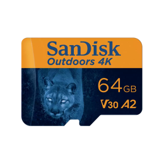 SanDisk Carte microSDXC UHS-I Outdoors 4K avec adaptateur SD - 64 Go (Orange) - 170MB/s Vitesses de lecture séquentielle