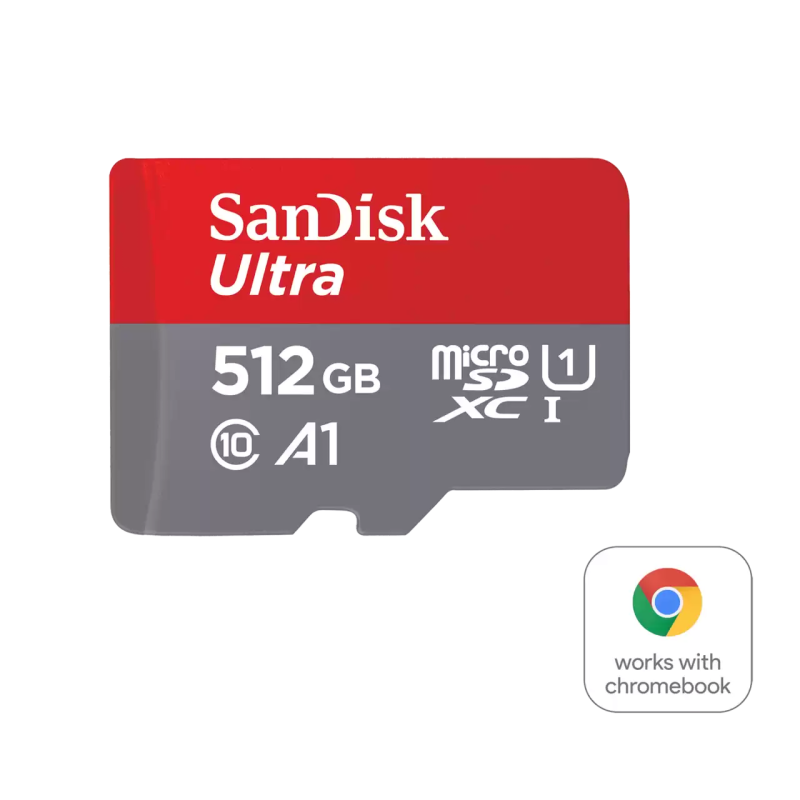 SanDisk Carte microSD™ Ultra® pour Chromebook - 512 Go - 150MB/s Vitesses de lecture séquentielle