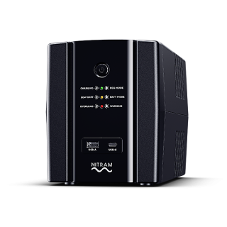 Nitram Onduleur ELITE VALUE IEC 2200VA/ 1320 Watts - Régulation automatique de la tension (AVR)