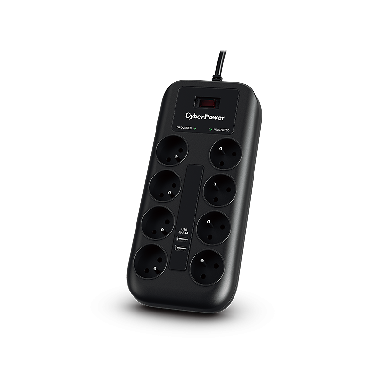 Nitram CyberPower P0820SUF0-FR 8 prises + 2 ports USB - Protection contre les Surcharges, les surtensions