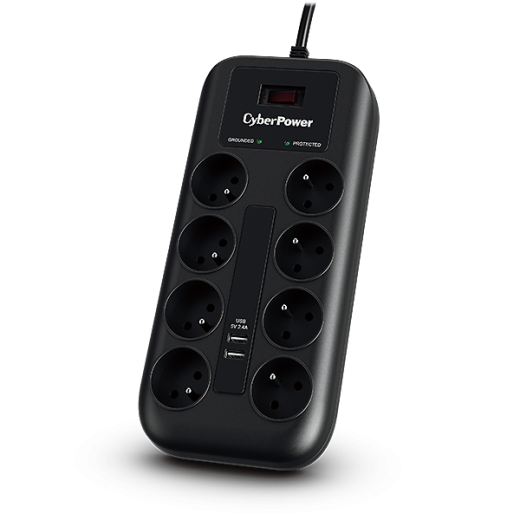 Nitram CyberPower P0820SUF0-FR 8 prises + 2 ports USB - Protection contre les Surcharges, les surtensions