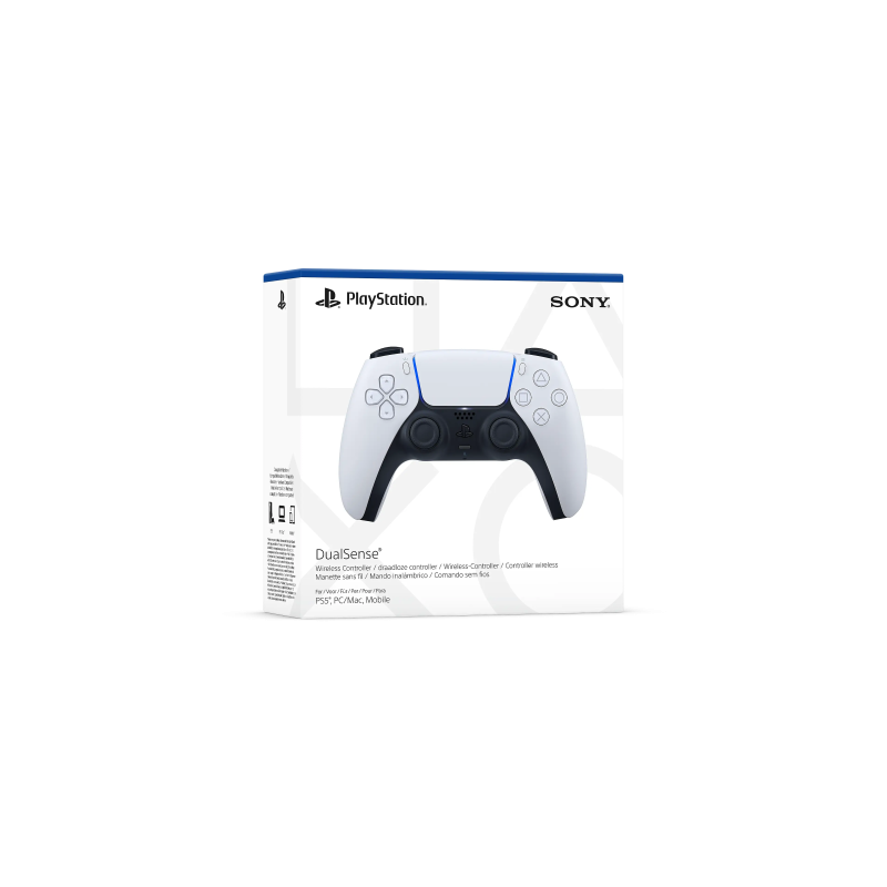 Sony Manette sans fil DualSense® - Blanche - Pour PlayStation 5, PC, MAC et Mobile - Microphone intégré et sortie casque