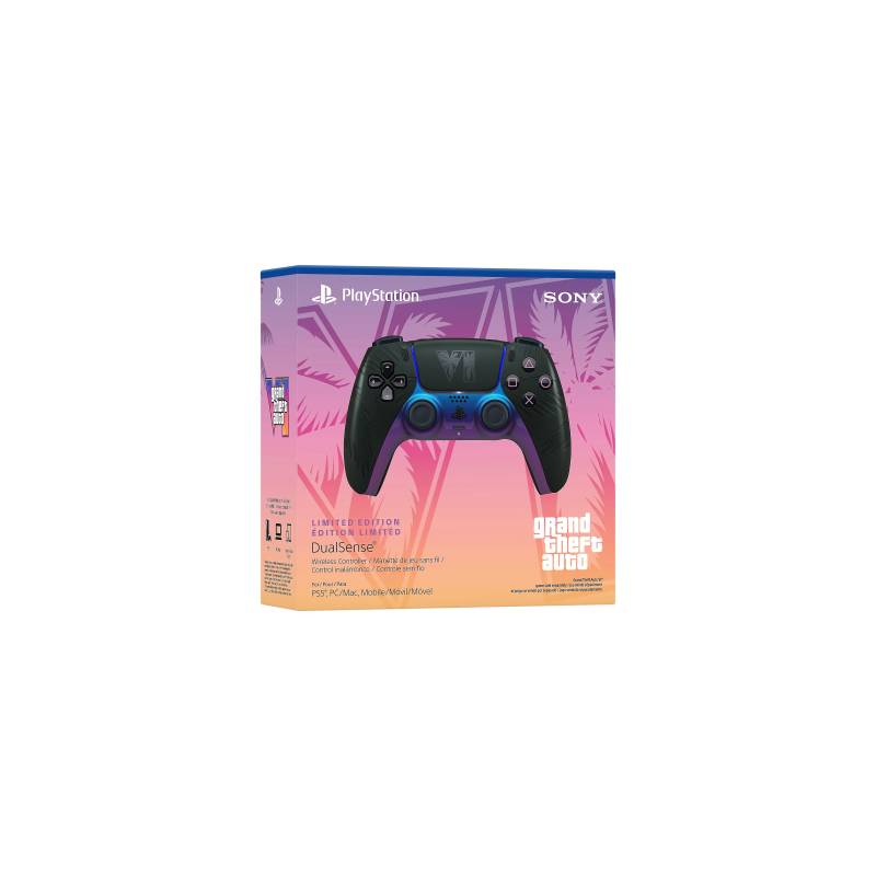 Sony Manette sans fil DualSense® - Édition limitée Grand Theft Auto VI Black - pour PS5, PC, Mac et Appareils mobiles