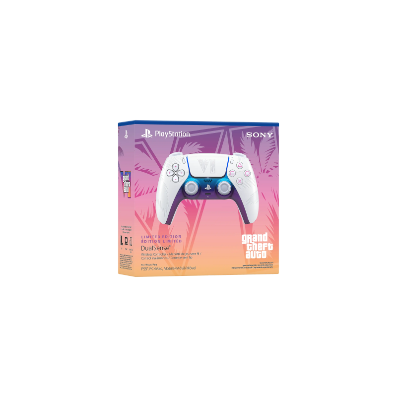 Sony Manette sans fil DualSense® - Édition limitée Grand Theft Auto VI White - pour PS5, PC, Mac et Appareils mobiles