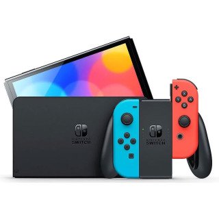 Nintendo Switch - Modèle OLED (bleu/ rouge) - Console avec manette Joy-Con droite et gauche grise - Capacité: 64 Go