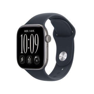Apple Watch Series 12 GPS + Cellulaire - 42 mm - Aluminium Gris sidéral - Bracelet Sport Bleu marine S/M - WatchOS 27
