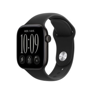 Apple Watch Series 12 GPS + Cellulaire - 42 mm - Aluminium Noir - Bracelet Sport Noir S/M - WatchOS 27