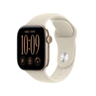 Apple Watch Series 12 GPS + Cellulaire - 42 mm - Aluminium Or clair - Bracelet Sport Sable S/M - WatchOS 27