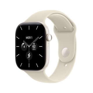 Apple Watch Series 12 GPS + Cellulaire - 42 mm - Céramique Blanc Nacré - Bracelet Sable S/M - WatchOS 27