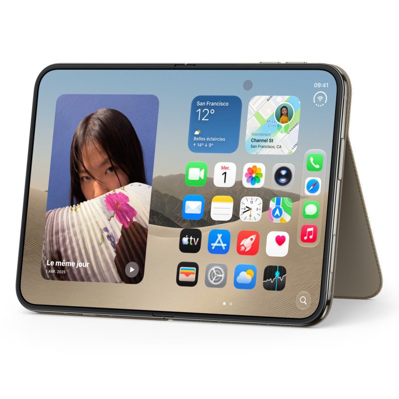 Apple Folio avec support pour iPhone Duo - Signé Apple Authentique - Fine, légère - Taupe