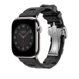 Apple Watch Hermès Series 10 GPS + Cellulaire - Titane 46 mm - Swift Noir