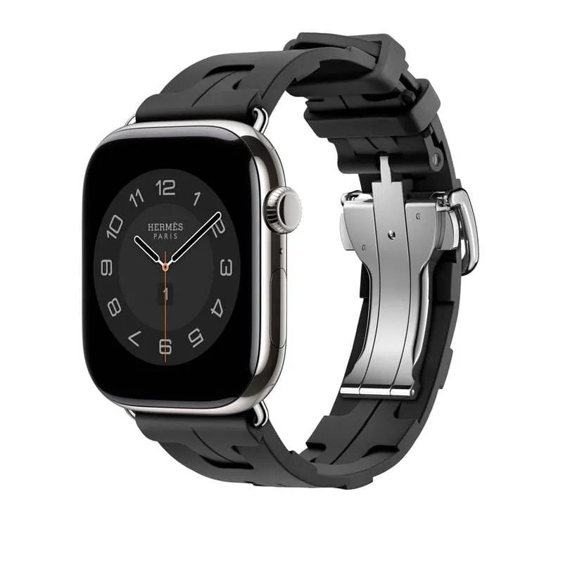 Apple Watch Hermès Series 10 GPS + Cellulaire - Titane 46 mm - Swift Noir