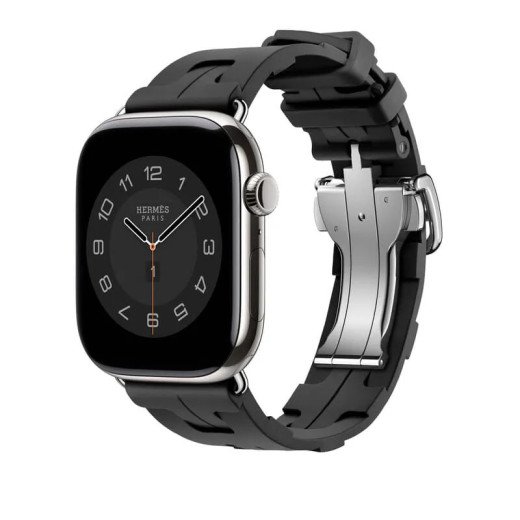 Apple Watch Hermès Series 10 GPS + Cellulaire - Titane 46 mm - Swift Noir