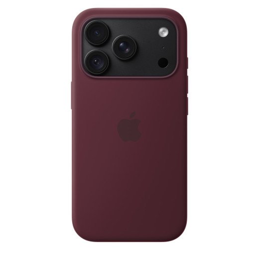 Apple Coque en silicone avec MagSafe pour iPhone 18 Pro - Signé Apple - Protège contre les rayures et les chutes - Bordeaux