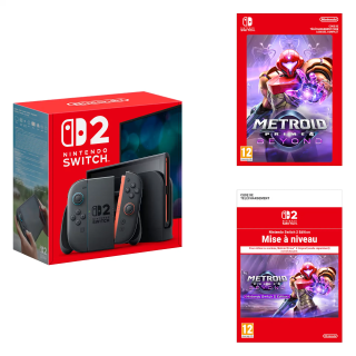 Nintendo Switch 2 + Metroid Prime 4: Beyond - Console avec manette Joy-Con 2 droite et gauche grise - Capacité : 256 UFS