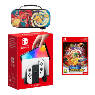 Nintendo Switch Pack OLED (blanc) Pokkén Tournament™ DX - Console avec manette Joy-Con droite et gauche gris