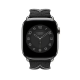 Apple Watch Bracelet Bride Équestre Hermès - 46 mm - Couleur Simple Tour Bridon Noir / Gris
