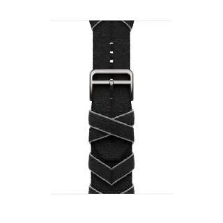 Apple Watch Bracelet Bride Équestre Hermès - 46 mm - Couleur Simple Tour Bridon Noir / Gris