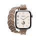 Apple Watch Bracelet Bride Équestre Hermès - Double Tour Beige - Weimar / Blanc 42 mm