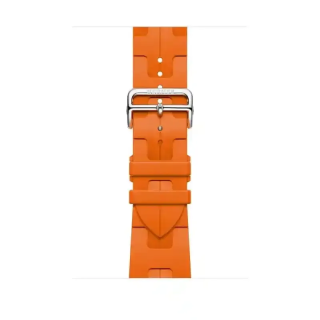 Apple Watch Bracelet Sportif Hermès - 46 mm - Forme H - Simple Tour Kilim Orange