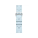 Apple Watch Bracelet Hermès -  Signé Apple - 42 mm - Couleur Simple Tour Kilim Bleu Acier