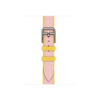 Apple Watch Bracelet Hermès - 42 mm - Simple Tour Twill Jump Attelage Rose Sakur