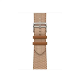 Apple Watch Bracelet Hermès - Signé Apple - 42 mm - Couleur Simple Tour Toile H Gold / Écru