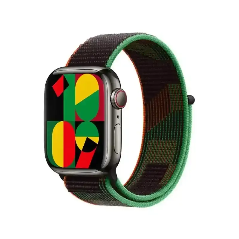Apple Watch Bracelet - Signé Apple - 40mm  - Boucle Sport Black Unity - confortable - nylon tissé - 41 mm