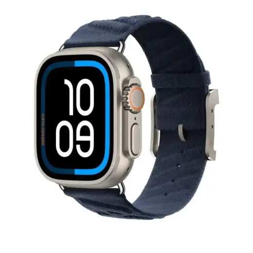 Apple Watch Bracelet - Boucle Hermès - 49 mm - Couleur En Mer Bleu Nuit