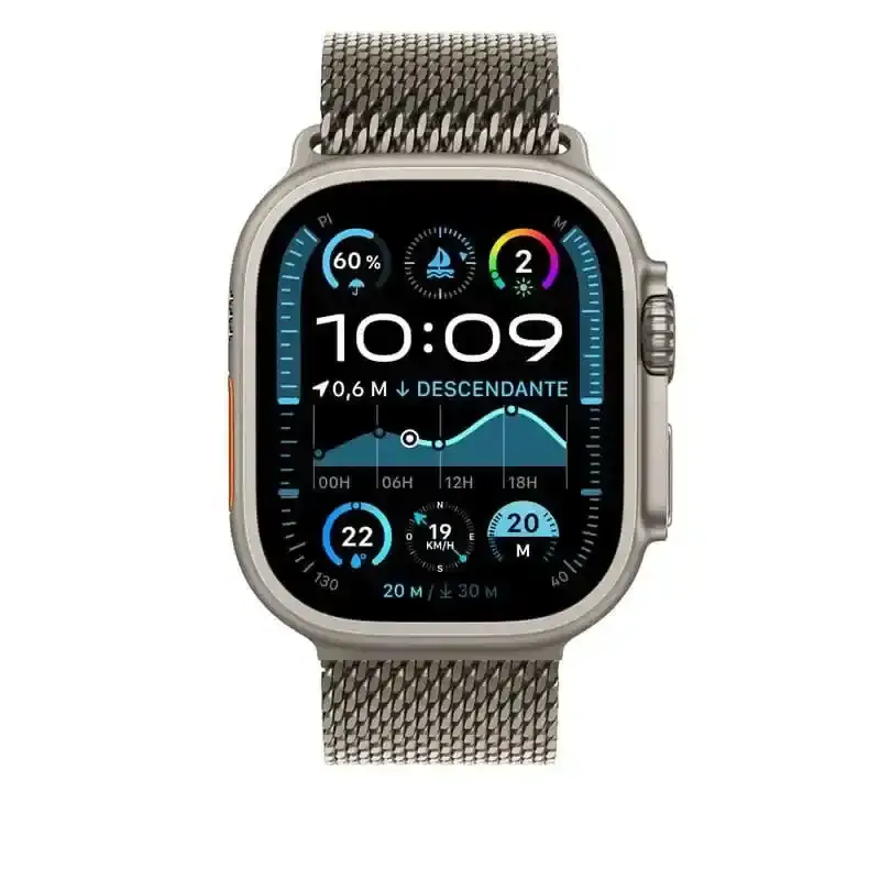 Apple Watch Bracelet - Signé Apple - Boucle 49 mm - Couleur Milanais en titane naturel