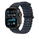 Apple Watch Bracelet -  Signé Apple - Boucle 49 mm - Finition titane noir - Couleur Océan marine