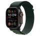 Apple Watch Bracelet - Signé Apple - Boucle Alpine vert foncé 49 mm - Small - Finition titane