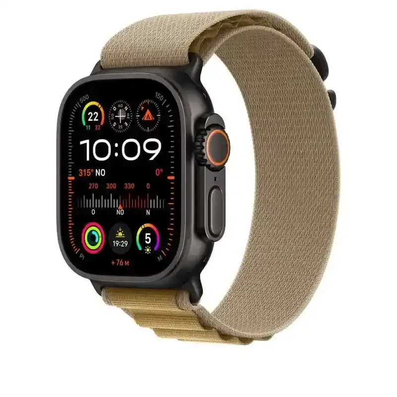 Apple Watch Bracelet - Signé Apple - Boucle Alpine 49 mm - Small - Finition titane noir - Sahara