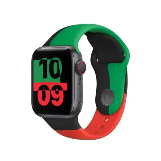 Apple Watch Bracelet - Signé Apple - Boucle Sport 40 mm - M/L - gravé au laser - Couleur Black Unity