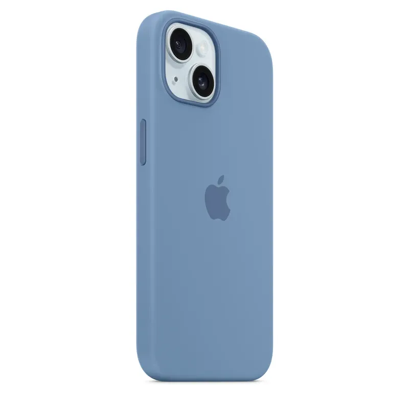 Apple Accessoire - Étui Original - Étui en silicone avec MagSafe pour iPhone 15 Plus - Bleu hivernal