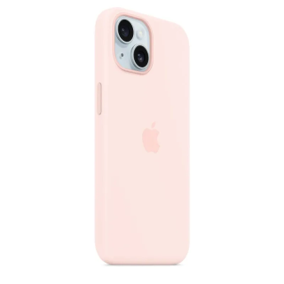 Apple Accessoire - Étui Original - Étui en silicone avec MagSafe pour iPhone 15 Plus - Rose dragée
