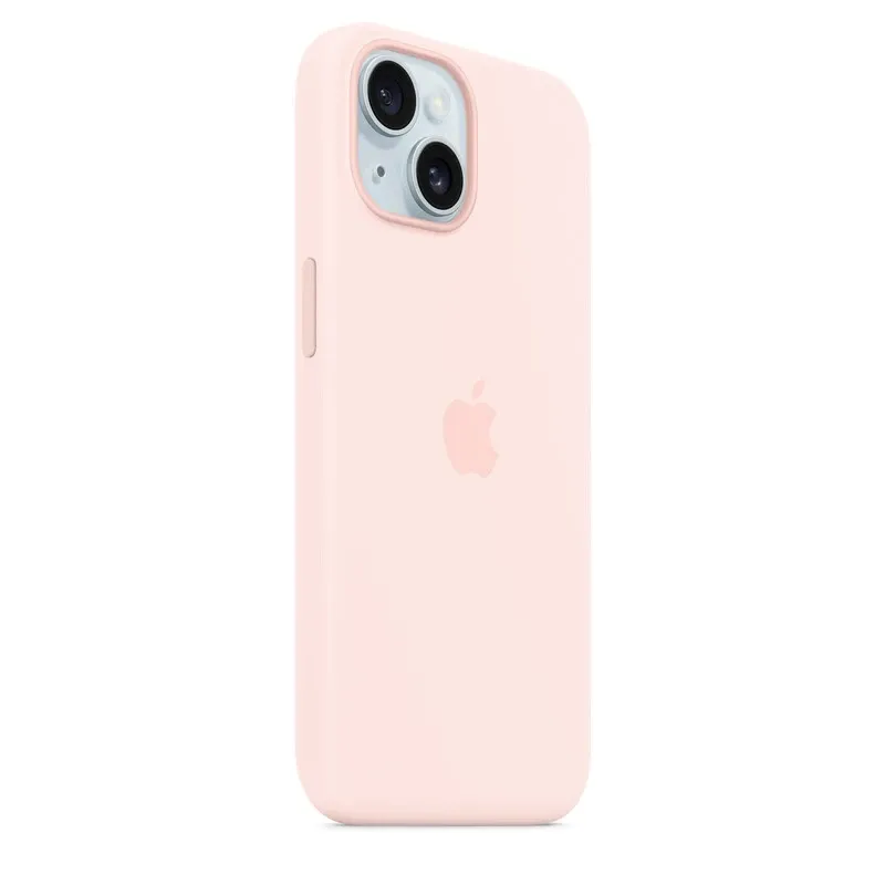 Apple Accessoire - Étui Original - Étui en silicone avec MagSafe pour iPhone 15 Plus - Rose dragée