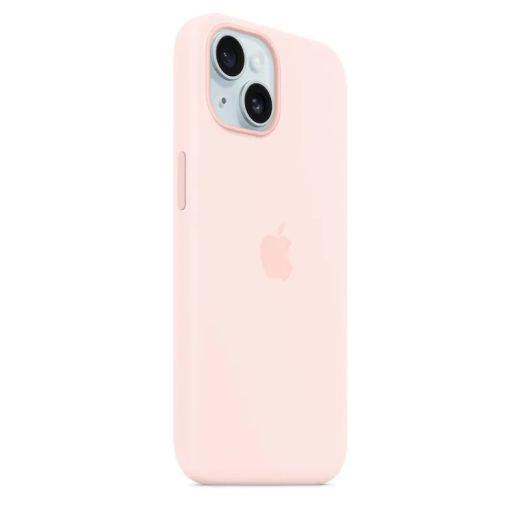 Apple Accessoire - Étui Original - Étui en silicone avec MagSafe pour iPhone 15 Plus - Rose dragée
