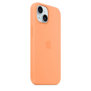Apple Accessoire - Étui Original - Étui en silicone avec MagSafe pour iPhone 15 Plus - à l’orange