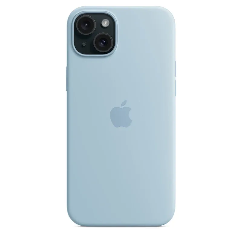 Apple Accessoire - Original Apple - Étui en silicone avec MagSafe pour iPhone 15 Plus - Bleu clair