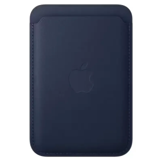 Apple Accessoire - Original Apple - Porte-cartes en cuir avec MagSafe pour iPhone - Deep Blue