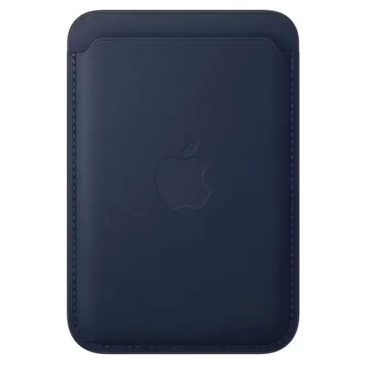 Apple Accessoire - Original Apple - Porte-cartes en cuir avec MagSafe pour iPhone - Deep Blue